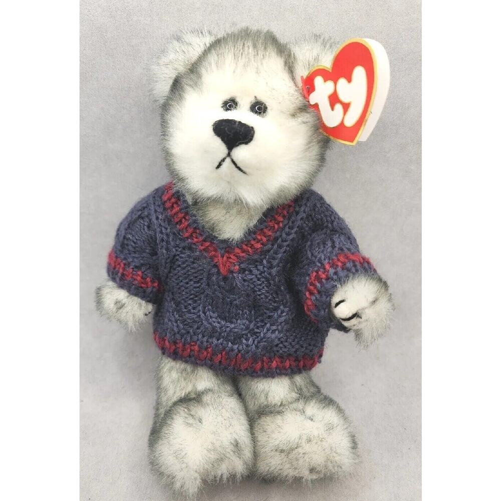 1993‎ Ty Beanie Baby Attic Treasure "Fairbanks" Retired Gray & White Bear BB22